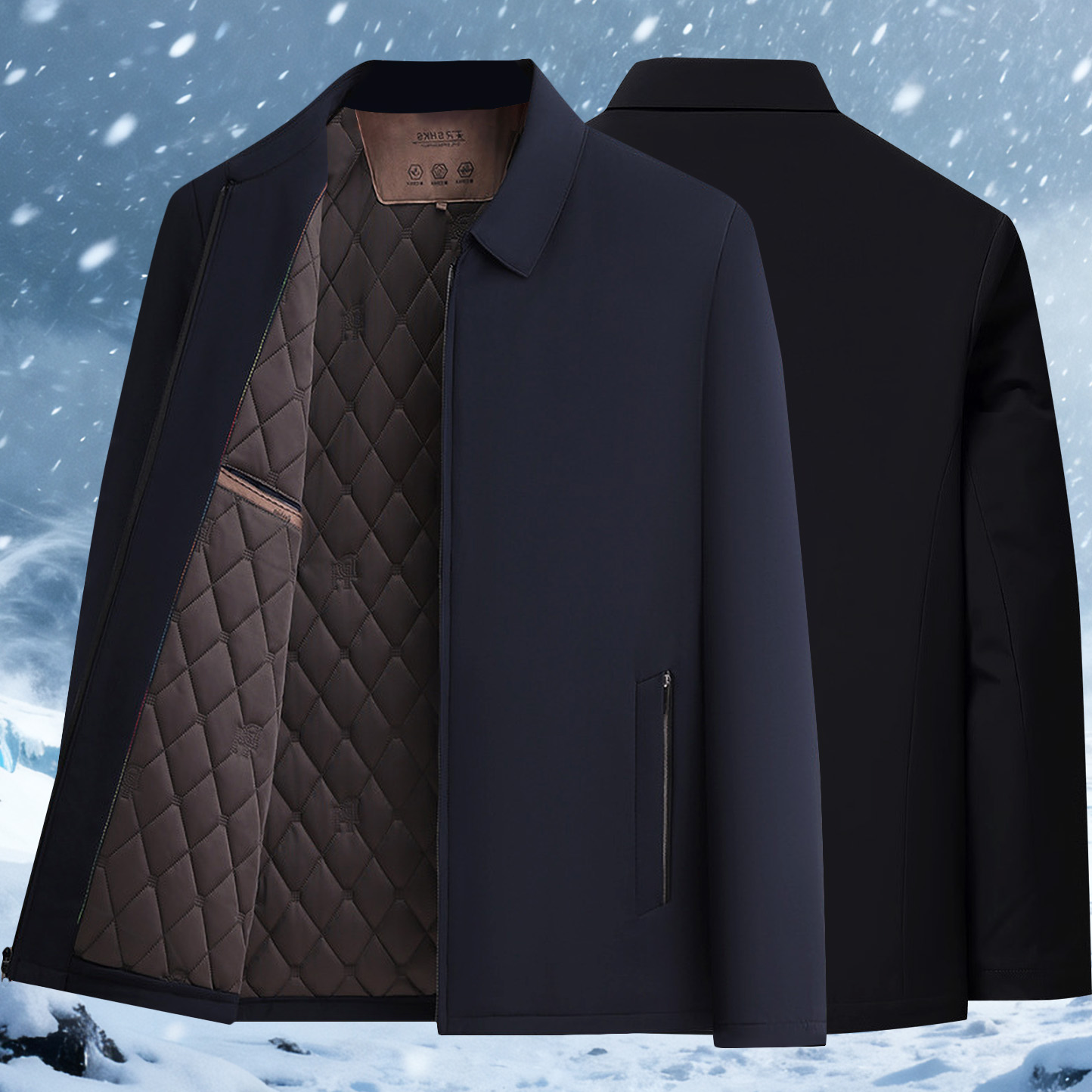 中老年人爸爸装冬季加厚夹克