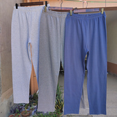 男士 家居睡裤 加肥大码 老人秋冬季 宽松加厚保暖衬裤 中老年散口秋裤