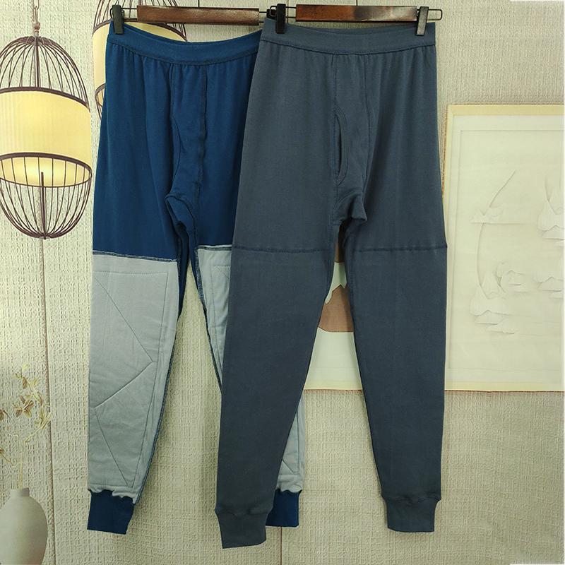 男士纯棉加厚护膝秋裤