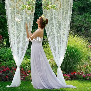 旅拍摄影道具白色蕾丝纱帘婚纱外景拍照门帘婚礼场景布置装饰帘子