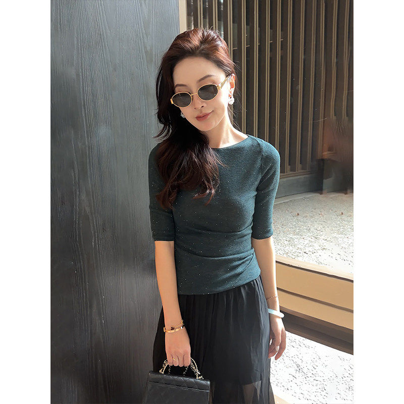 高级感羊毛针织打底衫女夏季