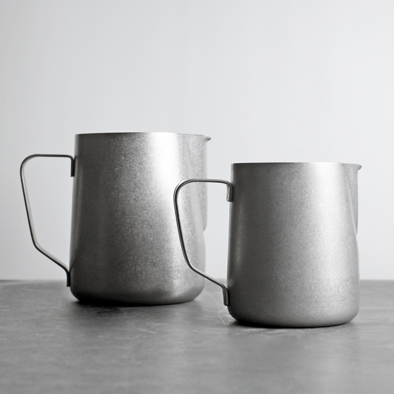 复古拉花缸304不锈钢咖啡杯尖嘴拉花杯花式刻度咖啡壶神器打奶泡