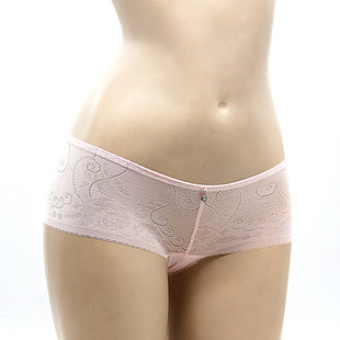青年透气低腰潮内裤 女士 头平角裤 娇兰蒂诺少女无痕镂空蕾丝性感裤