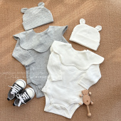 新生儿婴儿秋冬装 和尚服 白色纯棉包屁哈衣爬服男女宝宝连体衣套装