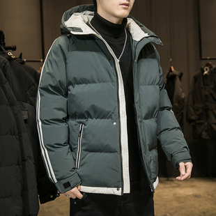 带帽子男士外套冬季2025新款男装棉衣连帽短款丝棉袄加厚羽绒棉服