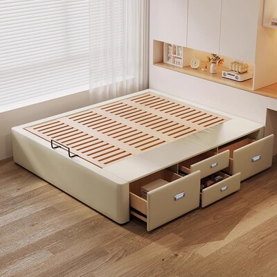 无床头高箱大容量储物儿童榻榻米样板间实木箱体床架小户型可定制