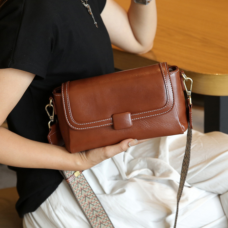 包包女斜挎包新款真皮法棍包高级感时尚小包包百搭牛皮单肩包