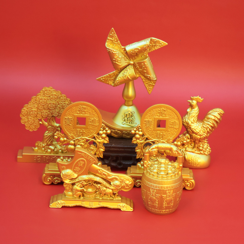 元宝风生水起风车转转桌面摆件招米发财树财源滚滚转动开业礼品
