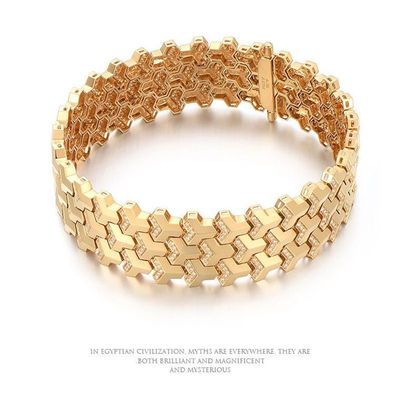 S925山文甲手链男女生纯银电镀白金色轻奢生日礼物原创