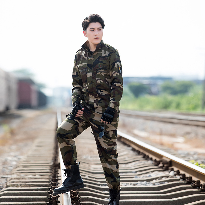 新款户外迷彩服套装大花迷彩军装学生军训制服男女四季工作作训服
