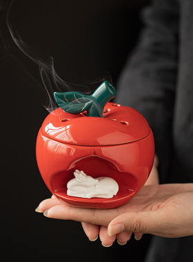 一鹿平安陶瓷盘香炉家用室内沉香檀香香薰炉禅意茶室茶桌熏香摆件