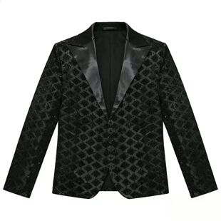 2026欧美演出礼服金亮片西装大码西服夜店男装主持司仪影楼外套