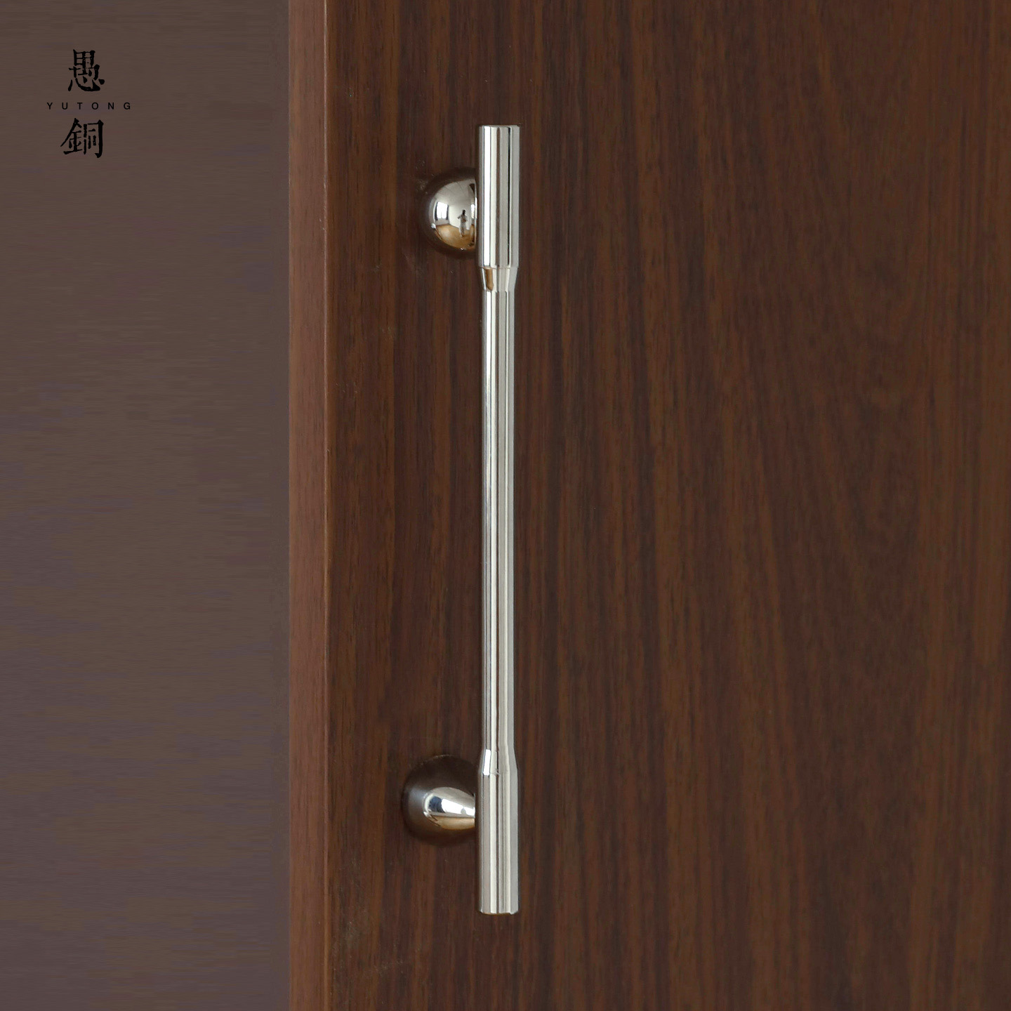 原创黄铜柜门拉手钛银色中古风