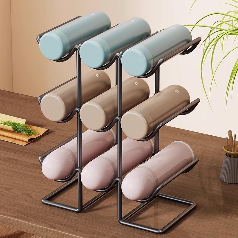 水杯收纳架家用客厅台面多层保温杯置物架大容量多功能水杯整理架