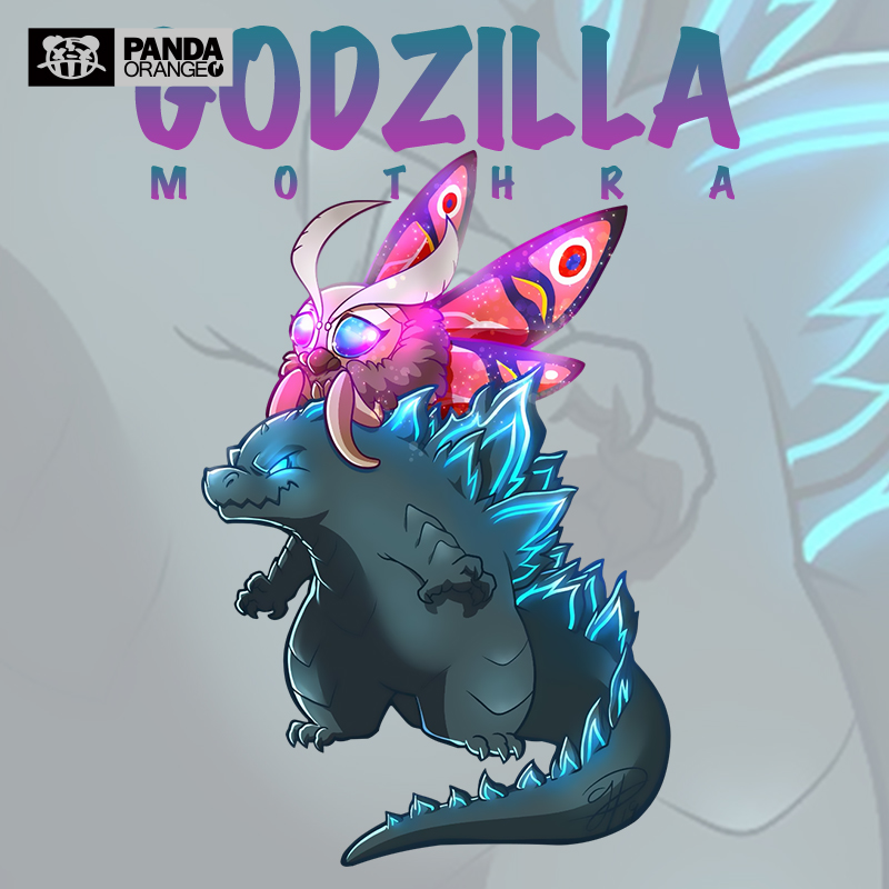 哥斯拉魔斯拉联名t恤卡通漫画动漫电影周边衣服q版学生情侣装卫衣