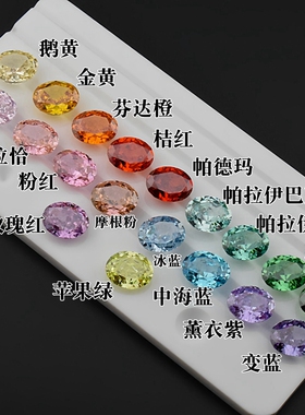 冰花切尖底钻蛋形椭圆形宝石裸石