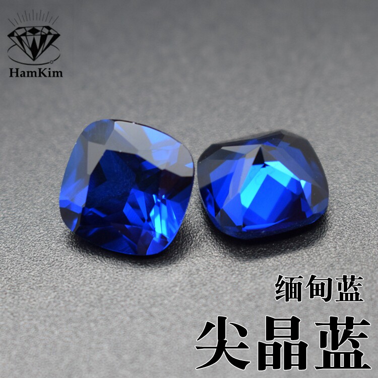 深邃缅甸蓝色尖晶石枕形肥方spinel113#宝石裸石 diy戒指吊坠镶嵌