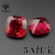5A红宝石色枕形肥正方垫形宝石裸石戒指戒面吊坠耳钉镶嵌天然切工