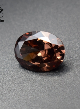 咖啡色椭圆蛋形灰色棕色宝石裸石cz锆石戒指戒面吊坠耳钉镶嵌配饰