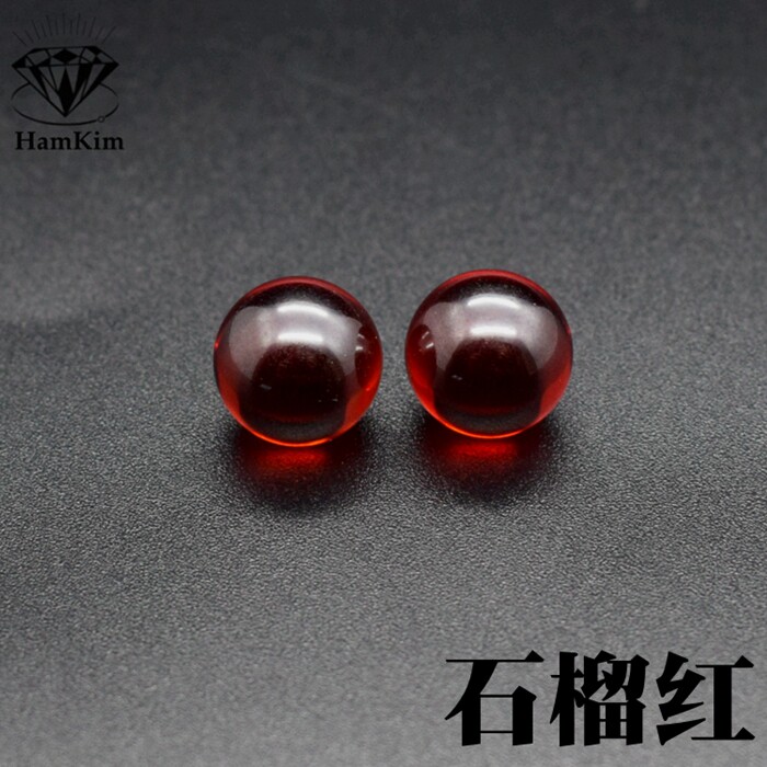 红色无孔大珠子工艺品镶嵌裸石图片