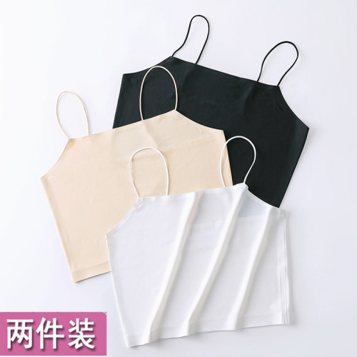 细肩带性感美背一字领女吊带背心