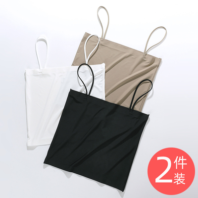 细肩带一字领冰丝吊带背心无痕