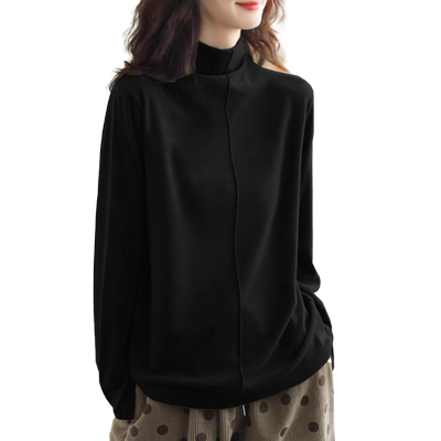 半高领女德绒保暖长袖打底衫秋冬