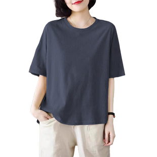 韩版大码宽松短袖t恤女夏季新款体恤短袖ins潮洋气减龄妈妈装上衣