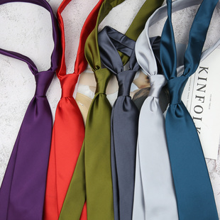 男士正装商务纯色职业西装衬衫8CM黑色红色酒红白色蓝灰银粉领带