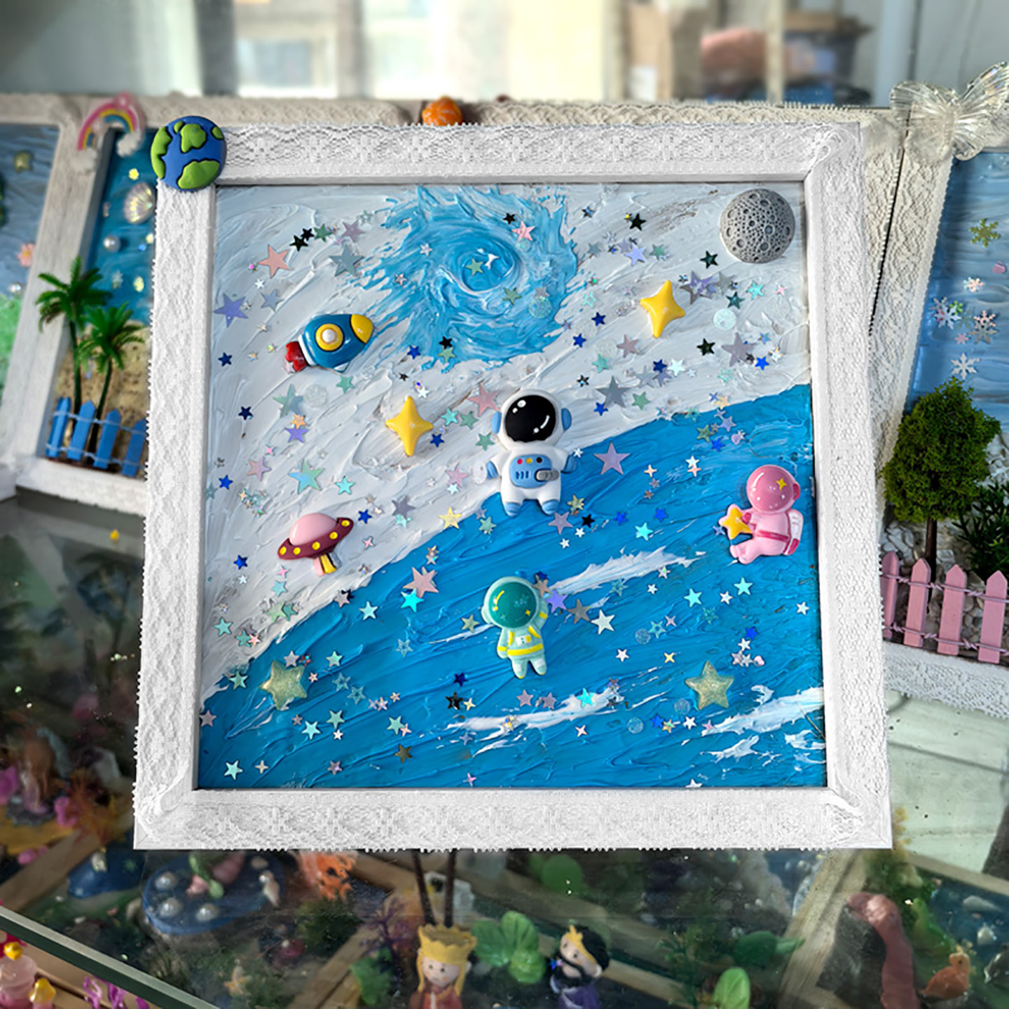 儿童diy手工航天场景装饰画材料包3d立体简单易做益智创意礼物图片