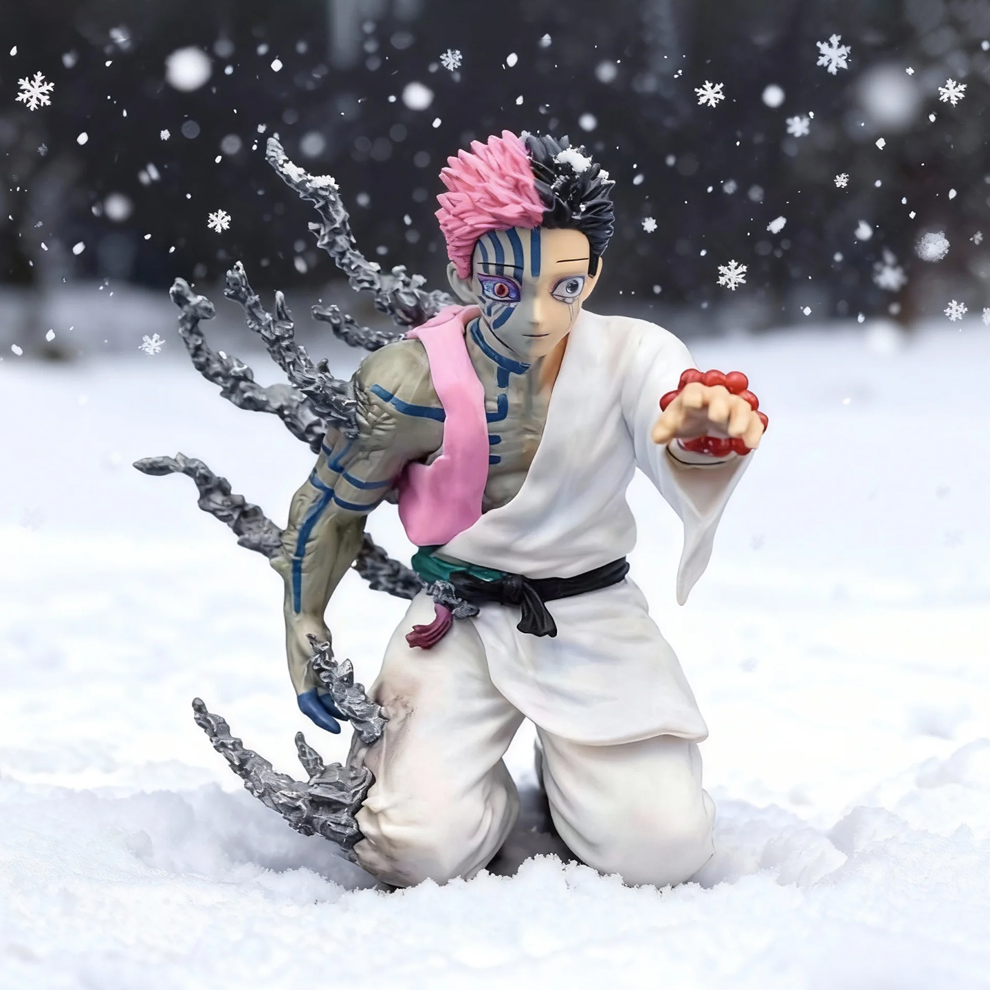 鬼灭之刃猗窝座跪姿手办模型摆件