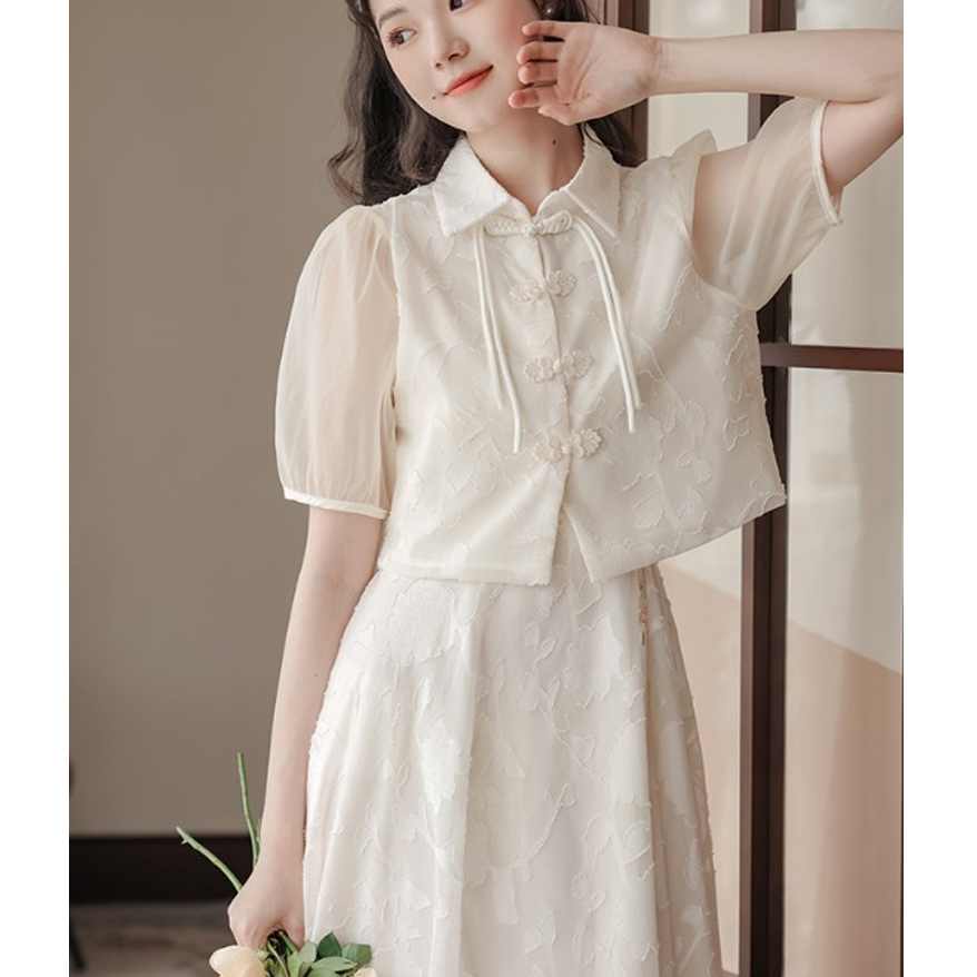 新中式改良旗袍国风套装连衣裙女