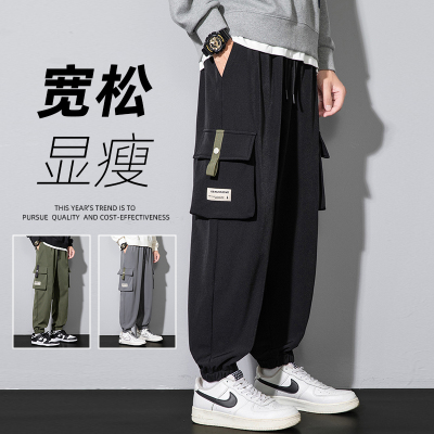 宽松休闲裤男秋冬款加绒工装裤