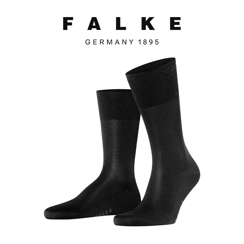 FALKE纯色商务休闲男士中筒袜