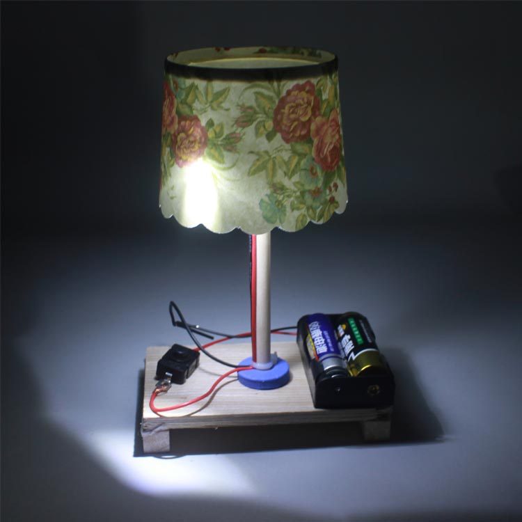 自制纸杯迷你小台灯物理发光实验 简单电路 环保手工拼装模型材料