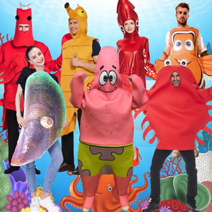 万圣节海洋动物派大星龙虾螃蟹COS蟑螂大便热狗成人舞台表演服装