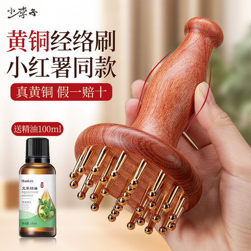 黄铜经络刷29齿带脉按摩梳疏通刮痧神器燃揉腹部肚子肝胆全身通用