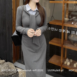 高智学姐感气质英伦学院风秋冬显瘦长袖连衣裙温与柔【元气学分】