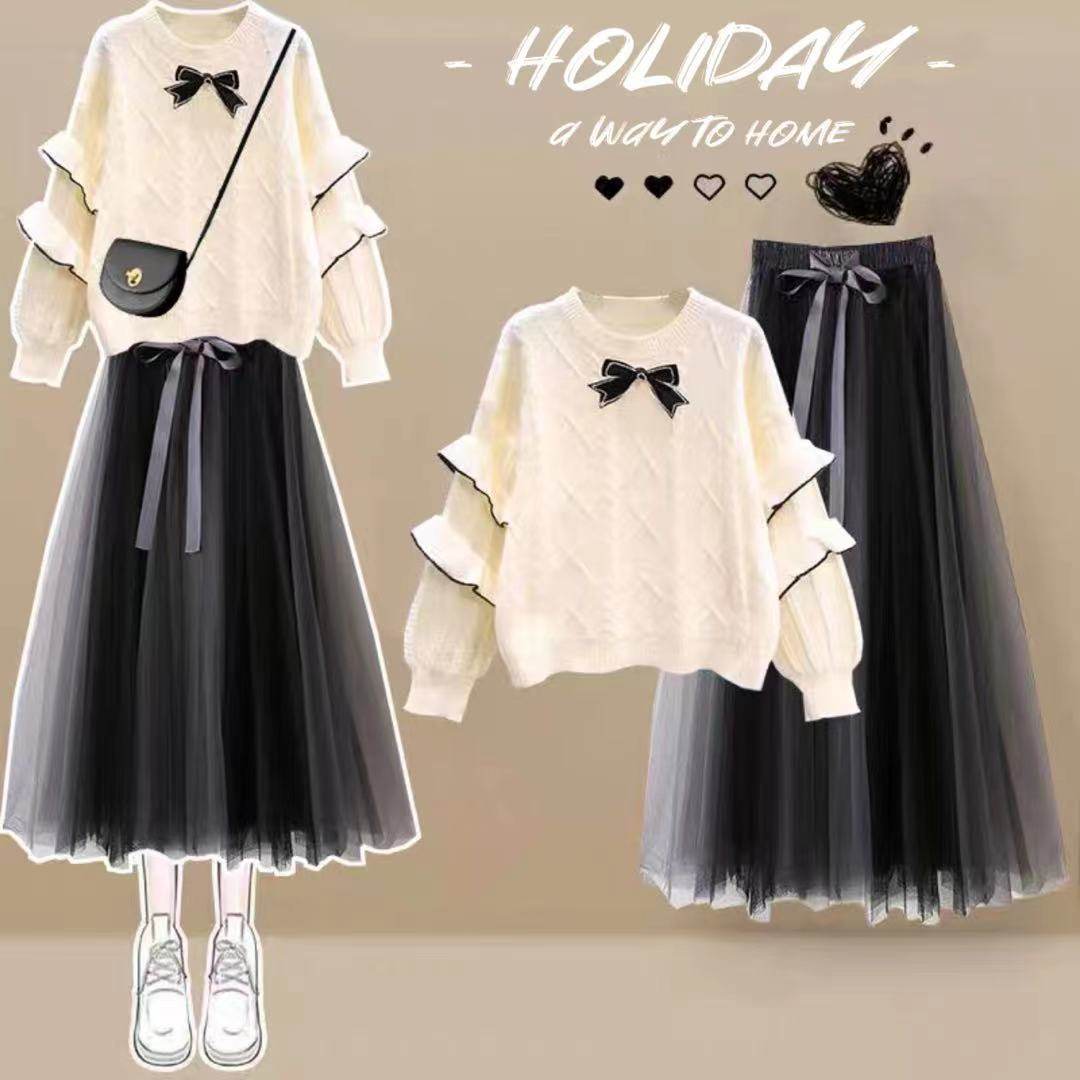 女童冬季穿搭一整套高级感超好看韩系毛衣中大童巨好看冬装裙子潮,童装/婴儿装/亲子装,套装,淘宝优惠券,粉丝福利购,淘宝优惠卷