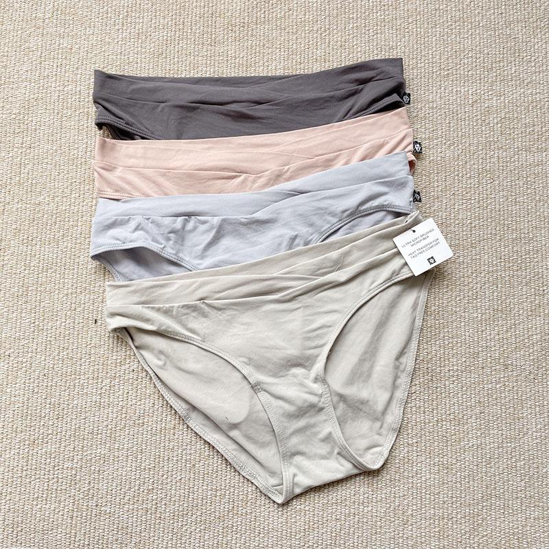 欧美简约纯色棉质包臀三角裤