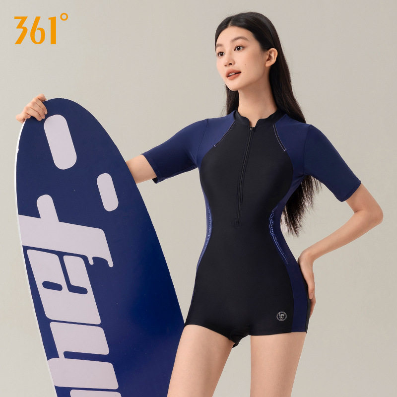 361泳衣女平角连体专业运动训练泳装2025新款游泳馆专用保守大码