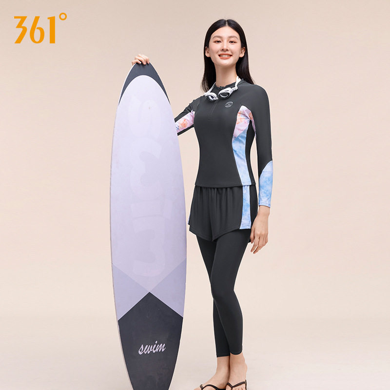 361分体泳衣女高级感2025年新款长袖防晒游泳馆专用遮肉潜水服女