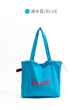 【全球购】时尚工作室韩国日光黄色帆布包夏季多巴胺手袋大容量肩