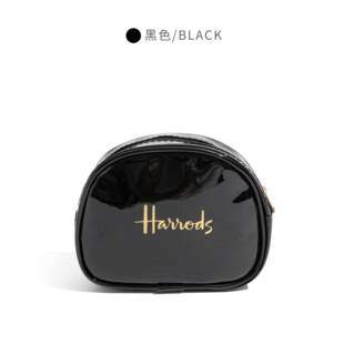 【全球购】英国Harrods酒红色PVC贝壳包女手拿包高级感化妆收纳包