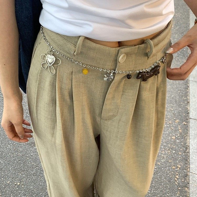 原创设计花朵腊肠小狗腰链女小众高级感长款项链配裙子裤子腰带潮,女装/女士精品,裙子,淘宝优惠券,粉丝福利购,淘宝优惠卷