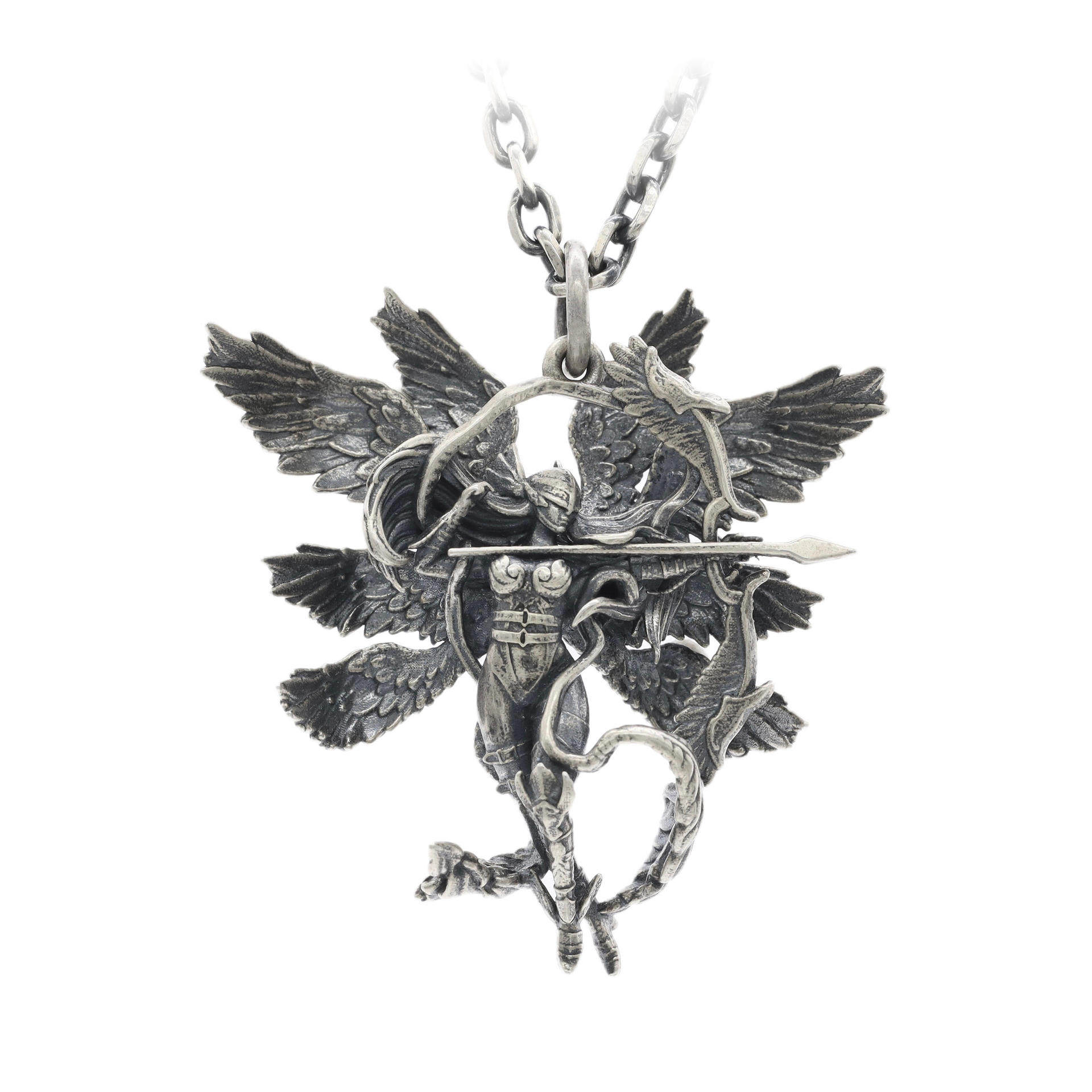 格格巫数码宝贝天女兽项链 925银天使兽吊坠复古情侣原创银饰毛衣