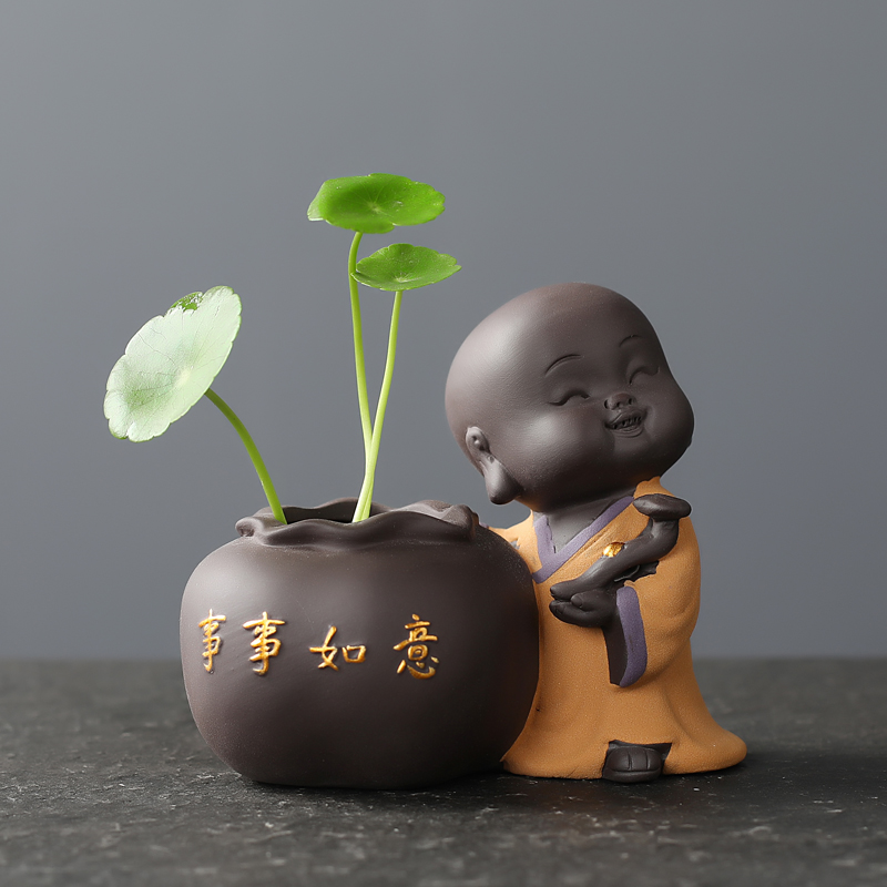 宇轩 创意紫砂茶宠招财摆件年年有鱼手工小花器琴棋书画茶玩摆件属于什么档次？