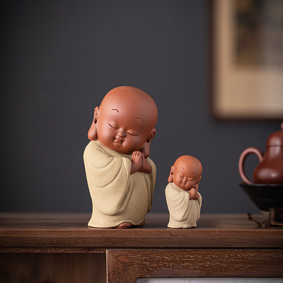 宇轩创意小沙弥茶宠摆件紫砂精品可养茶盘茶台装饰茶玩茶道茶配件