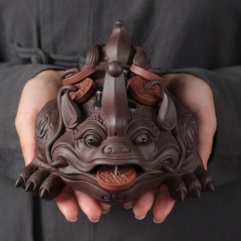 宇轩 紫砂茶宠鸿运招财大金蟾手工精品可养金蝉茶艺茶玩茶盘摆件,餐饮具,茶宠摆件,淘宝优惠券,粉丝福利购,淘宝优惠卷