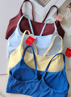 NUF Free 孕妇带胸垫瑜伽文胸细肩带运动内衣吊带U领健身背心